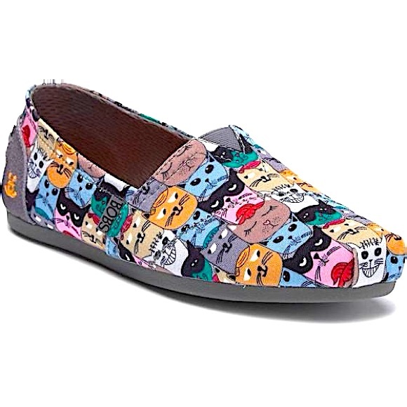 SKECHERS BOBS Cat Kitten Print Flat Shoe Size 8 - Picture 8 of 10